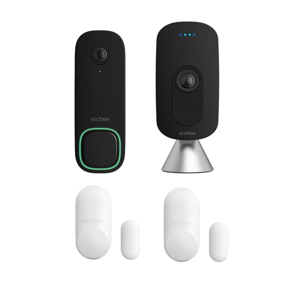 Paquete de seguridad para el hogar: cámara de timbre inteligente ecobee con cable