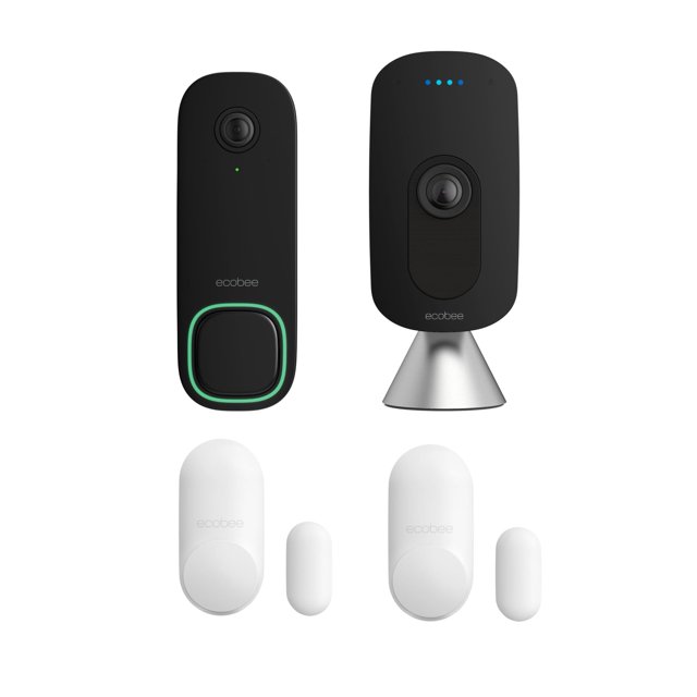 Paquete de seguridad para el hogar: cámara de timbre inteligente ecobee con cable