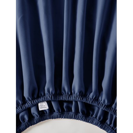 Mainstays Super Soft Recycled Brushed Microfiber Bed Sheet Set, Queen, Navy, 4 Piece