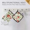 thumbnail image 4 of Yayeee Oven Mitts and Pot Holder Set of 2 Heat Resistant Kitchen Gloves Baking Hot Pad, Beige Apple Pattern, 4 of 5