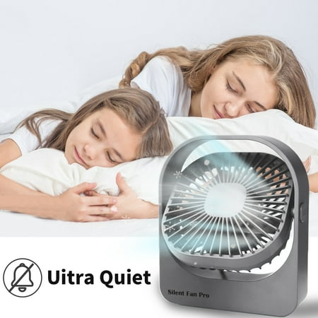 

USB Desk Fan 2800mAh Powerful Desktop Table Cooling Fan Small Personal Fan USB Rechargeable Mini Fan with 3 speed Strong Airflow for Home Office Desktop Camping Gray