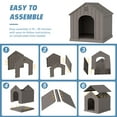 thumbnail image 6 of Bifanuo Durable Dog House for Small to Medium Dogs, PP Material Weatherproof Puppy Shelter with Elevated Floor & Air Vents, Easy Clean, Gray, 26.2"L x 24"W x 26"H, 6 of 8