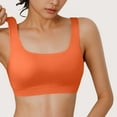 thumbnail image 2 of Wyobmus Womens Bikini Top Ribbed Padded Adjustable Straps Swimsuit Sports Bra Scoop Neck Padded Bathing Suit Tops U Back Bikini Swimsuit Workout Crop Swimwear Orange, 2 of 9