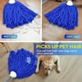 thumbnail image 3 of Matthew Microfiber Cloth Mop Replacement Compatible with OC Microfiber Cloth Mop Refill,Stainless Steel Spin Mop Replacement 54"Handle with Wet Mop for Floor Cleaning (1 Handle 2 Mop Heads)-Blue, 3 of 7