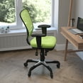 thumbnail image 3 of BizChair Mid-Back Green Mesh Multifunction Executive Swivel Ergonomic Office Chair with Adjustable Arms and Transparent Roller Wheels, 3 of 9