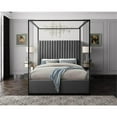 thumbnail image 4 of Meridian Furniture Jax Solid Wood and Velvet Queen Bed in Gray, 4 of 6