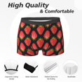 thumbnail image 2 of Men's Boxer Briefs, red strawberries print Soft Comfy Mens Underwear Boxer Briefs Breathable With Widen Waist, 2 of 7