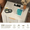 thumbnail image 5 of Brafab Fluted Nightstand with 20W Fast Charging Station,Bedside Tables with 2 Storage Drawers & Curved Base, Large End Tables for Bedroom, 5 of 9