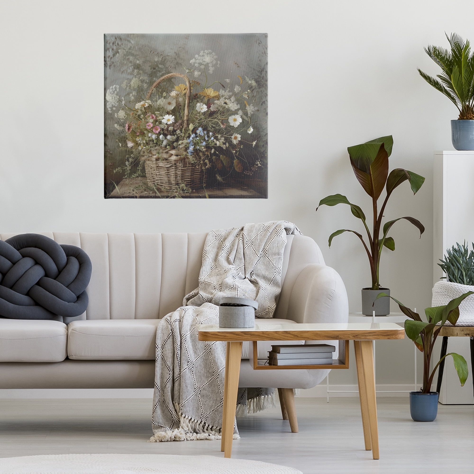 Stupell Industries Rustic Basket with Flowers Canvas Wall Art, design by Lazar Studio