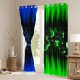 thumbnail image 3 of Erosebridal Geometric Honeycomb Curtains Blackout Neon Green Blue Black Stripes Curtains & Drapes for Living Room,Gradient Ombre Window Curtains Beehive Hexagon Window Treatments, 3 of 6