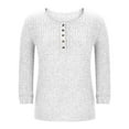thumbnail image 3 of Helii Womens Fall V Neck long Sleeve Shirt Solid Color Regular Fit Tunic Tops Knitted Blouses Sweater Lightweight Winter Going Out Clothes Dressy Business Casual White XXL, 3 of 5