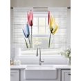 thumbnail image 5 of Colorful Tulips Sheer Curtains 54 Inches Long 2 Panels Blue Red Yellow Floral Light Filtering Semi Sheer Window Curtains Drapes for Bedroom Living Room 52"x54", 5 of 7
