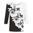 thumbnail image 4 of Kezqiaxn Womens Plus Size Tops Summer 3/4 Sleeve Crew Neck Loose Shirts Cute Dressy Casual Clothing Business Work Blouse, 4 of 5