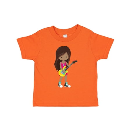

Inktastic African American Girl Rock Girl Guitar Player Gift Toddler Toddler Girl T-Shirt