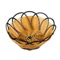 thumbnail image 1 of 7 inch Plastic Braided Basket Fruit Vegetable Cookies Container Holder Black&orange, 1 of 7