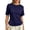 Navy, variant on Versatile Daily Wear Slim Fit Round Neck Titted Tee for Women - Crisp Solid Knit Short Sleeve Casual Top for Everyday Travel Shirts for Women Casual