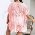 thumbnail image 4 of WNVMWI Bathing Suit Coverup Pink Bathing Suit Cover up for Women Plus Size Summer Dresses Mid Length Sleeve Pullover Plus Size Women Dress for Swimsuit Coverup for Women XXXL, 4 of 6