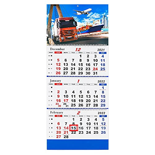 Vertical Calendar Calendar 2021-3-Month Display Wall Calendar Folded in a Month 