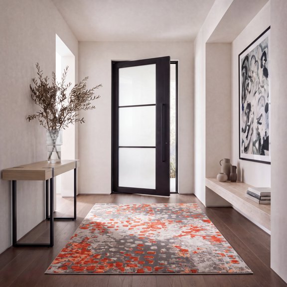 Safavieh Madison Candelario Abstract Area Rug, Gray/Orange, 6' x 9'
