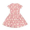 thumbnail image 4 of yuCgh Easter Dress for Toddler Girls, Short Sleeve Summer Dress with Pocket, Colorful Print Casual Party Dress for Easter Celebration,Pink 160, 4 of 5