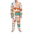 thumbnail image 3 of Hirioo Fall Pumpkins for Men's Pajama Sets 2 Piece Pjs Men's Long-Sleeved Pajama Set Button Down Sleepwear,S-XXL-X-Large, 3 of 7