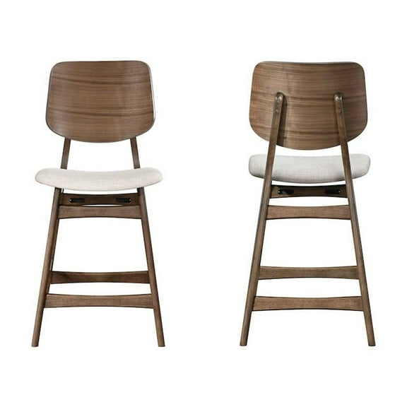 New Classic Furniture Oscar Wood Counter Dining Chairs in Walnut (Set of 2)