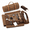 Brown - Black, variant on Bartender Kit Bag With Cocktail Shaker Set - Waxed Canvas Traveling Bar Tools 17-pc Travel Mixology Bartending Kits Mobile Roll S