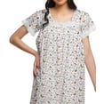 thumbnail image 4 of Moomaya Cotton Poplin Button Down Nightdress For Women Printed Nursing Nightwear, 4 of 5