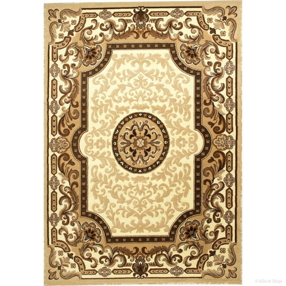 Allstar Rugs Allstar Woven Traditional Area Rug Ivory 7' 9"x10' 1" N/A 8' x 10'