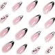 thumbnail image 4 of Almond Nude Pink Natural Black French Heart Press on Nails with Nail Glue,Valentine's Day Acryl Fake Nails, 4 of 5