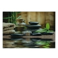 thumbnail image 3 of Spa Cutting Board, Massage Stone Triplets Herbal Oil and Scent Candles Print, Decorative Tempered Glass Cutting and Serving Board, Small Size, Black Brown and White, by Ambesonne, 3 of 5