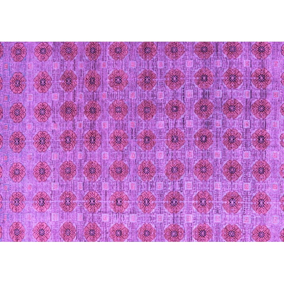 Ahgly Company Indoor Rectangle Abstract Purple Modern Area Rugs, 2' x 4'