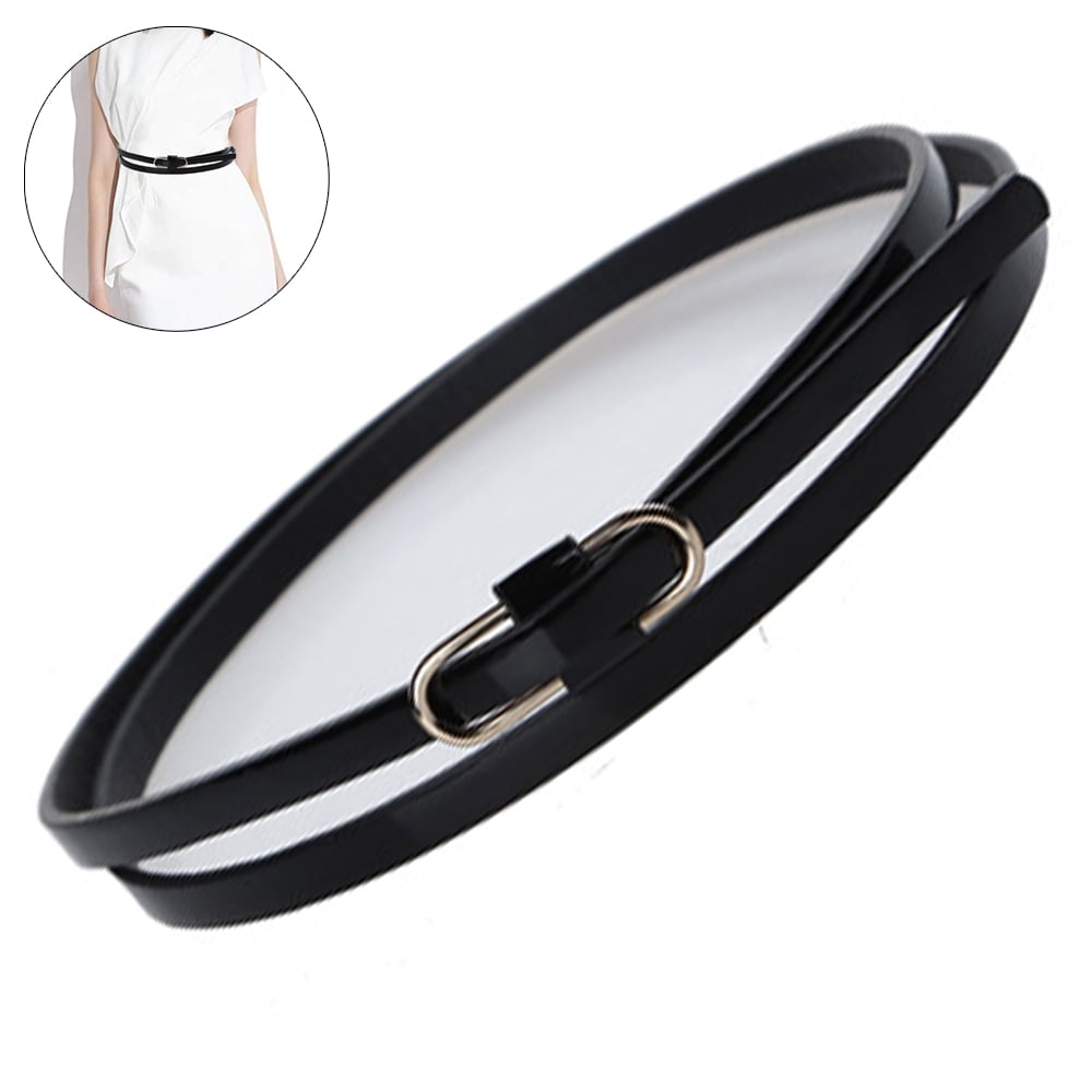 Leather Skinny Women Belt Thin Waist Belts Extra Thin PU Leather Waist Belt with Gold Buckle for Jeans Pants Dresses Walmart