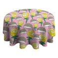 thumbnail image 4 of Pink Hedgehog Rose Pattern Round Tablecloth 60"x60",Wrinkle Wipeable Table Cloth for Kitchen Dining Room Picnic Patio Party, 4 of 6