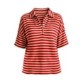 thumbnail image 5 of Ankola Womens Striped Knit Polo Shirts Short Sleeve Collared Shirt Casual Summer Pullover Sweater Tee Tops, 5 of 5