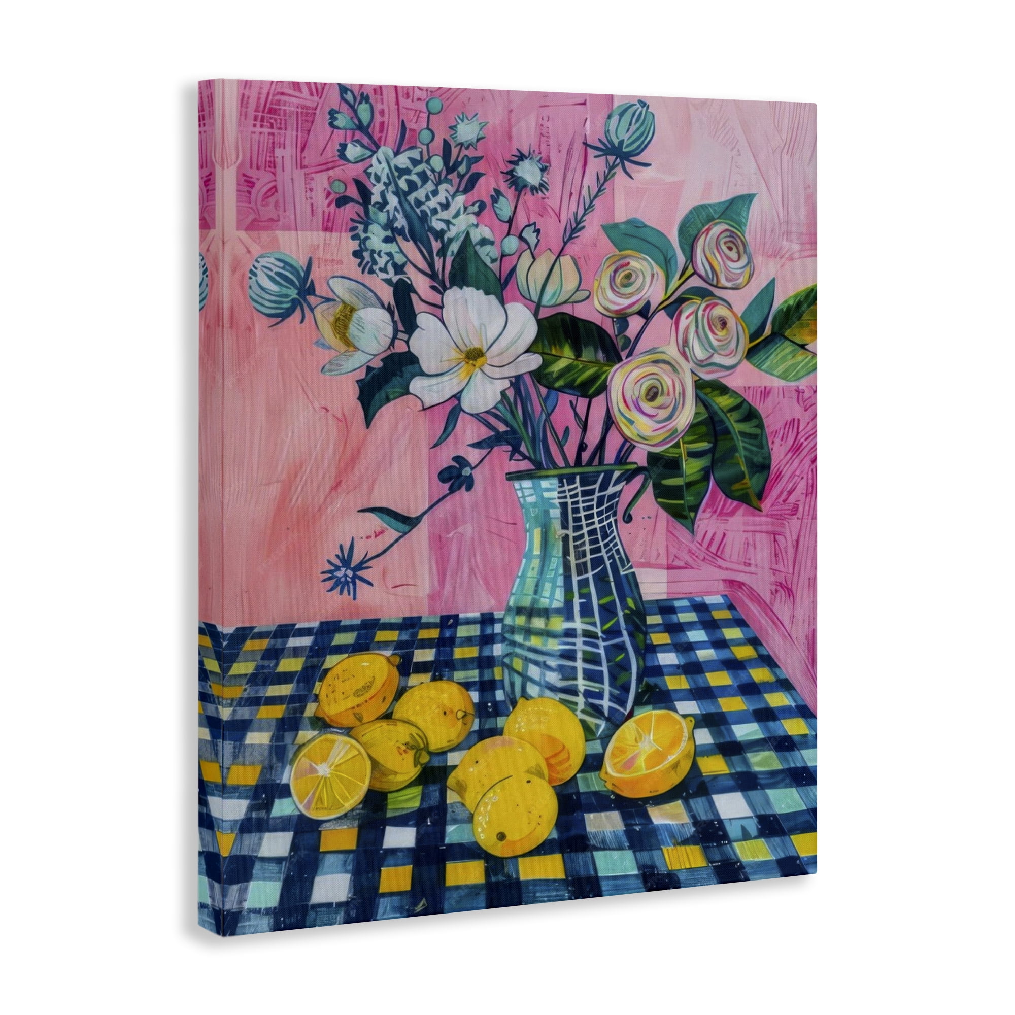 Stupell Industries Summer Table Bouquet Plants & Flowers Painting Wrapped Canvas Art Print Wall Art, 30 x 40