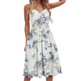 thumbnail image 1 of SMihono Robe Bohème d'Été pour Femmes Grande Taille Mode Femmes Été Bord de Mer à Bretelles Sans Manches à Col en V Imprimée Robe Décontractée, 1 of 4