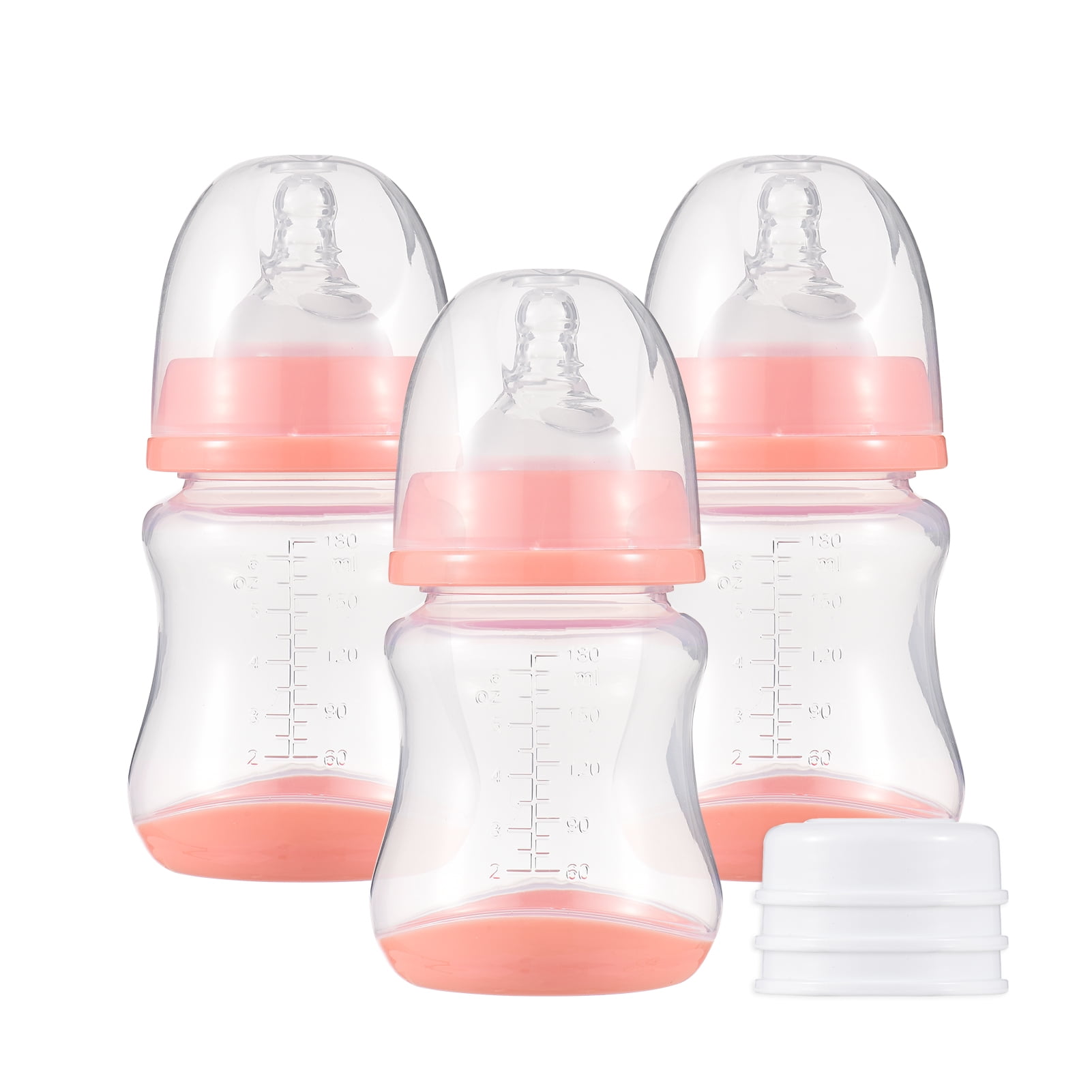 Gecheer Bottles with Silicone Nipple & Storage Cover Breastfeeding Bottles for Food Grade Milk