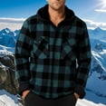 thumbnail image 4 of FDGIU Men's Sherpa Lined Flannel Jacket - Plaid Button Hooded Winter Coat with Pockets, 4 of 5