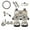 Compass Mountain, variant on Jeiento Skull Car Seat Protector Full Set,14 Pieces Auto Accessories Set Elastic Seat Covers Steering Wheel Cover Butterfly Seatbelt Pads Coasters Universal Car Interior Set for Truck, SUV, Van