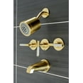 thumbnail image 4 of Kingston Brass KBX8137CKL Kaiser Three-Handle Tub and Shower Faucet, Brushed Brass, 4 of 5