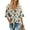 04 Black Flower White, variant on Anygrew Womens Tops Summer Blouses V Neck Batwing Sleeve Tops Tie Knot Chiffon Button Down Casual Blouse