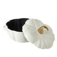 thumbnail image 2 of Smith & Clark 2 Quart Pumpkin Enameled Cast Iron Dutch Oven Casserole Pot with Lid, White, 2 of 5