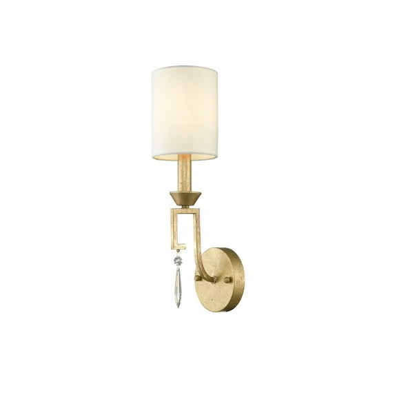 Lucas McKearn Lemuria 1-light Transitional Metal Sconce in Gold Leaf/White