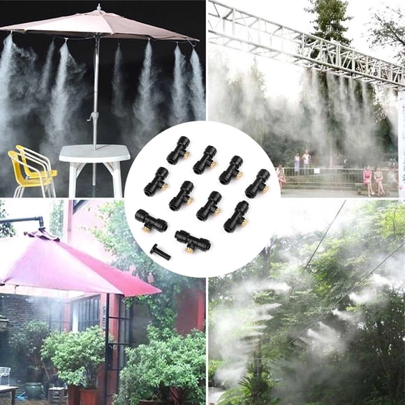 Juego de 10 boquillas de nebulización, boquillas de repuesto para sistema de refrigeración por pulverización exterior para paisajismo de de i Negro Macarena boquillas de nebulización