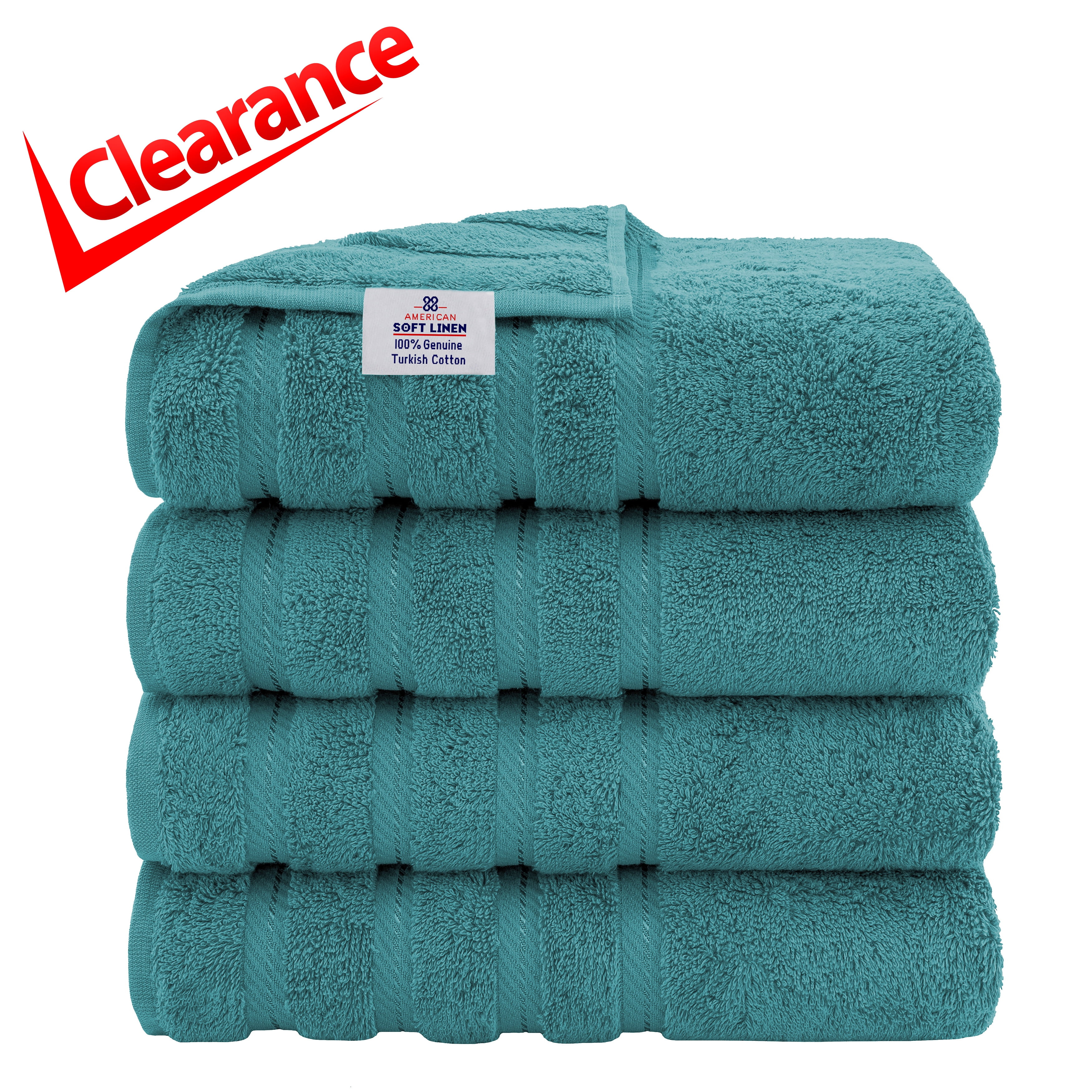 American Soft Linen Bath Towels 100% Turkish Cotton Piece Luxury Bath  Towel Sets for Bathroom Colonial Blue