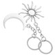 thumbnail image 2 of 2 llaveros de aleación con forma de sol, luna y estrella, para bolso, mochila, coche, joyería de plata, 2 of 8
