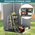 thumbnail image 3 of Seizeen Plastic Lean-to Shed with Floor, 5 x 4FT Sloped Top Outdoor Storage Shed, Quick Assembly Resin Shed with Window, All-Weather Garden Tool Shed Lockable, 3 of 9
