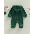 thumbnail image 3 of Caoirhny Baby Girl Boy Romper, Long Sleeve Solid Color Hooded Neck Casual Fall Spring Long Jumpsuit, 3 of 9