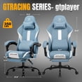 thumbnail image 2 of Silla ergonómica GTRACING para oficina con reposapiés, color azul brumoso, 2 of 9